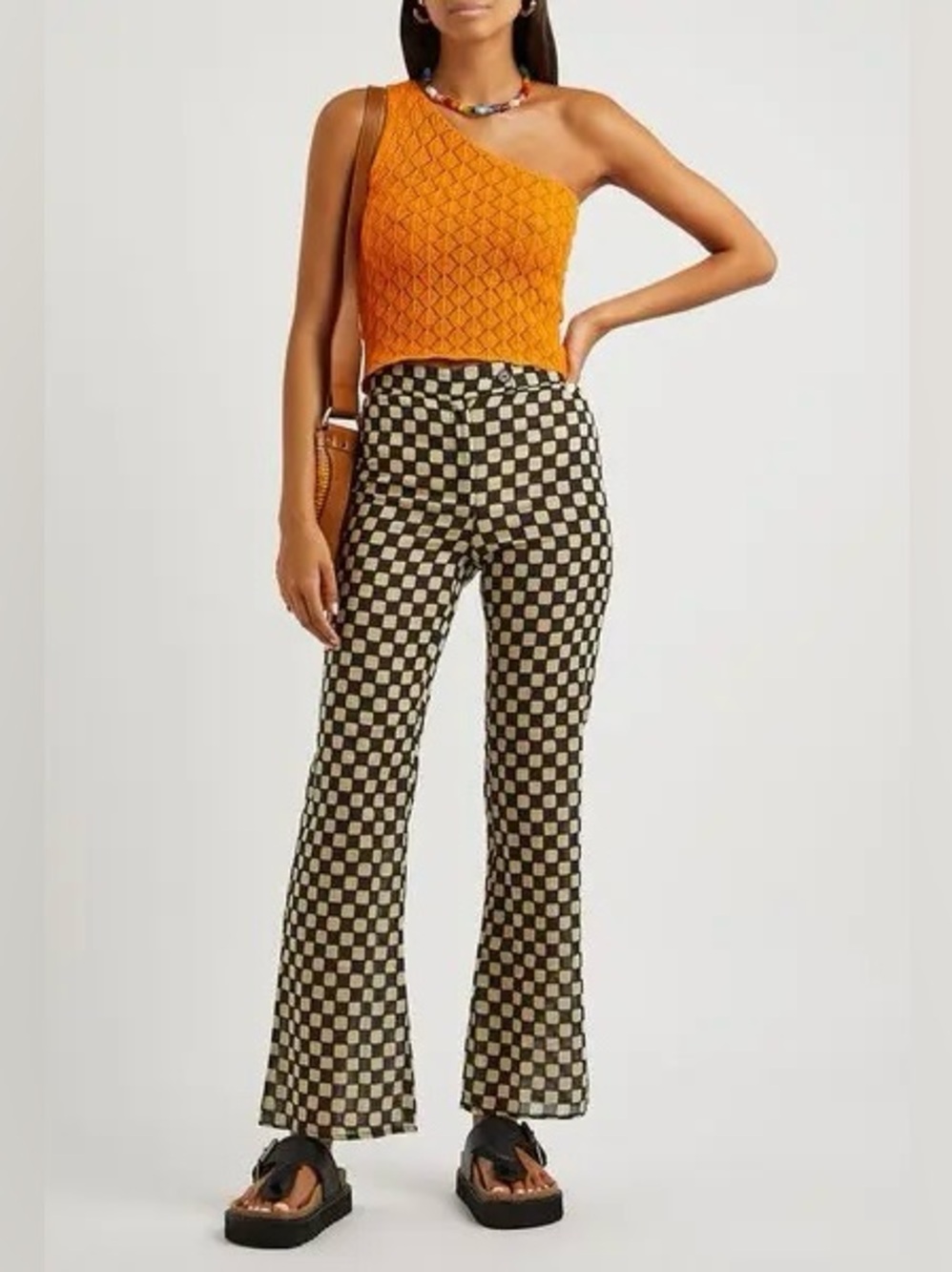 Gimaguas Isola One Shoulder Crochet Knit Top